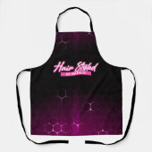 Zwart en Roze Neon Hair Stylist Schort (Voorkant)
