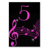 Zwart en roze neon, muzieknoten kaart (Voorkant)