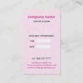 Zwart en roze ontwerp visitekaartje (Achterkant)