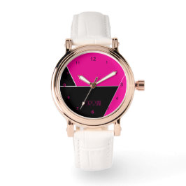 Zwart en roze Patroon gepersonaliseerde eWatch Horloge