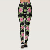 Zwart en roze patroon leggings (Achterkant)