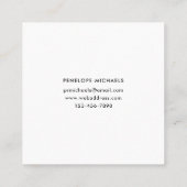 Zwart en Roze Patroon met Lijst Vierkante Visitekaartje (Achterkant)