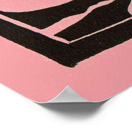 ZWART EN ROZE PAVO POSTER (Hoek)