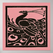 ZWART EN ROZE PAVO POSTER (Voorkant)