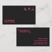 Zwart en roze, persoonlijk trainer-Visitekaartje Visitekaartje (Voorkant / Achterkant)