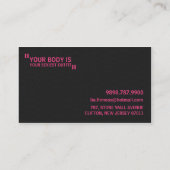 Zwart en roze, persoonlijk trainer-Visitekaartje Visitekaartje (Achterkant)