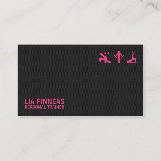 Zwart en roze, persoonlijk trainer-Visitekaartje Visitekaartje (Voorkant)