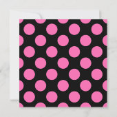 Zwart en roze polka stippen bruiloft kaart (Achterkant)