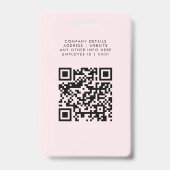 Zwart en roze QR-code Bedrijfslogo op maat Badge (Achterkant)