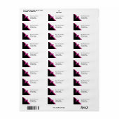 Zwart en Roze Satijnen Lint Etiket (Full Sheet)