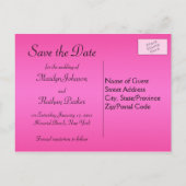 Zwart en roze Save the Date Briefkaart (Achterkant)