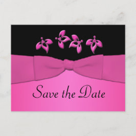 Zwart en roze Save the Date Briefkaart