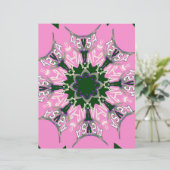 Zwart en Roze Schattigee Bloemen Mode Motief Monog (Staand voorkant)