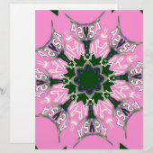 Zwart en Roze Schattigee Bloemen Mode Motief Monog (Voorkant / Achterkant)