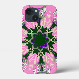 Zwart en Roze Schattigee Bloemen Mode Motief Monog Case-Mate iPhone Case