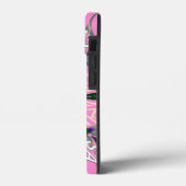 Zwart en Roze Schattigee Bloemen Mode Motief Monog Case-Mate iPhone Case (Achterkant / Links)