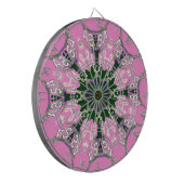 Zwart en Roze Schattigee Bloemen Mode Motief Monog Dartbord (Voorkant Links)