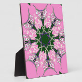 Zwart en Roze Schattigee Bloemen Mode Motief Monog Fotoplaat (Zijkant)