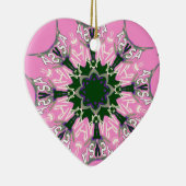Zwart en Roze Schattigee Bloemen Mode Motief Monog Keramisch Ornament (Rechts)