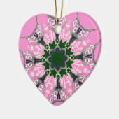 Zwart en Roze Schattigee Bloemen Mode Motief Monog Keramisch Ornament (Links)