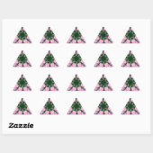 Zwart en Roze Schattigee Bloemen Mode Motief Monog Sticker (Vel)