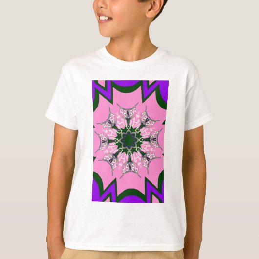 Zwart en Roze Schattigee Bloemen Mode Motief Monog T-shirt (Voorkant)