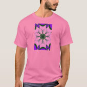 Zwart en Roze Schattigee Bloemen Mode Motief Monog T-shirt (Voorkant)