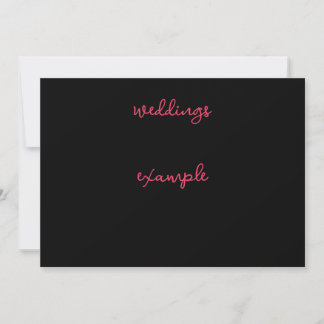 Zwart en roze script bruiloft kaart