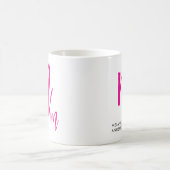 Zwart en roze script monogram koffiemok (Center)