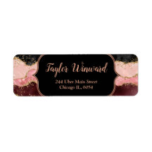 Zwart en Roze Sequins Agaat