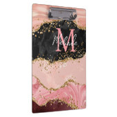 Zwart en Roze Sequins Agaat Klembord (Rechts)