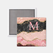 Zwart en Roze Sequins Agaat Magneet (Voorkant / Achterkant)