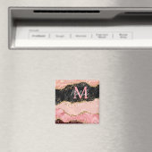 Zwart en Roze Sequins Agaat Magneet (Insitu (Vaatwasser))