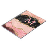 Zwart en Roze Sequins Agaat Notitieboek (Linkerzijde)