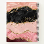 Zwart en Roze Sequins Agaat Notitieboek (Achterkant)