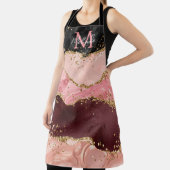 Zwart en Roze Sequins Agaat Schort (Insitu)