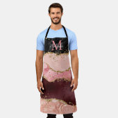 Zwart en Roze Sequins Agaat Schort (Gedragen)