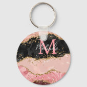 Zwart en Roze Sequins Agaat Sleutelhanger (Achterkant)