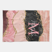 Zwart en Roze Sequins Agaat Theedoek (Horizontaal)