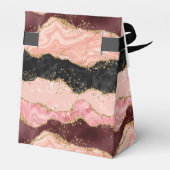 Zwart en Roze Sequins Agaat Verjaardag Dank u Bedankdoosjes (Achterkant)