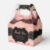 Zwart en Roze Sequins Agaat Verjaardag Dank u Bedankdoosjes (Achterkant)