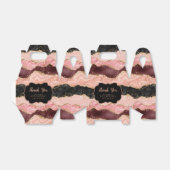 Zwart en Roze Sequins Agaat Verjaardag Dank u Bedankdoosjes (Uitgevouwen)