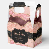 Zwart en Roze Sequins Agaat Verjaardag Dank u Bedankdoosjes (Geopend)
