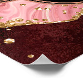 Zwart en Roze Sequins Agaat Verjaardag Welkom Poster (Hoek)