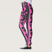 Zwart en roze Skulls patroon Leggings (Links)