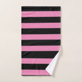 Zwart en roze strepen bad handdoek (Handdoek)