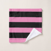 Zwart en roze strepen bad handdoek (Wasdoekje)