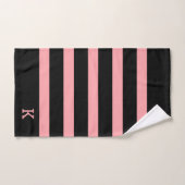 Zwart en roze strepen patroon badhanddoek set bad handdoek (Handdoek)