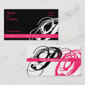 Zwart en roze swoosh... Profielkaarten Visitekaartje (Voorkant / Achterkant)