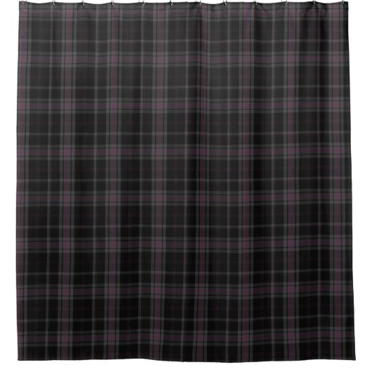 Zwart en Roze Tartan Plaid Scottish Kilt Douchegordijn (Voorkant)